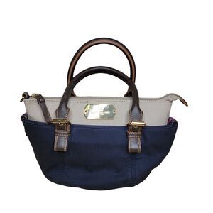 Tommy Hilfiger Small Shopper Handbag Navy Tan